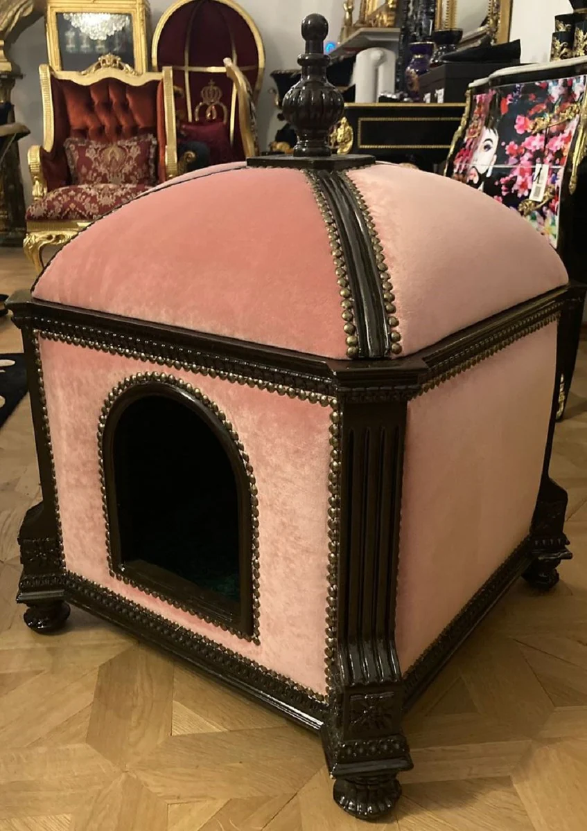 Baroque cat house pink / dark brown - Magnificent cat temple in baroque style - Handmade baroque style cat bed - Baroque cat furniture - Baroque animal furniture