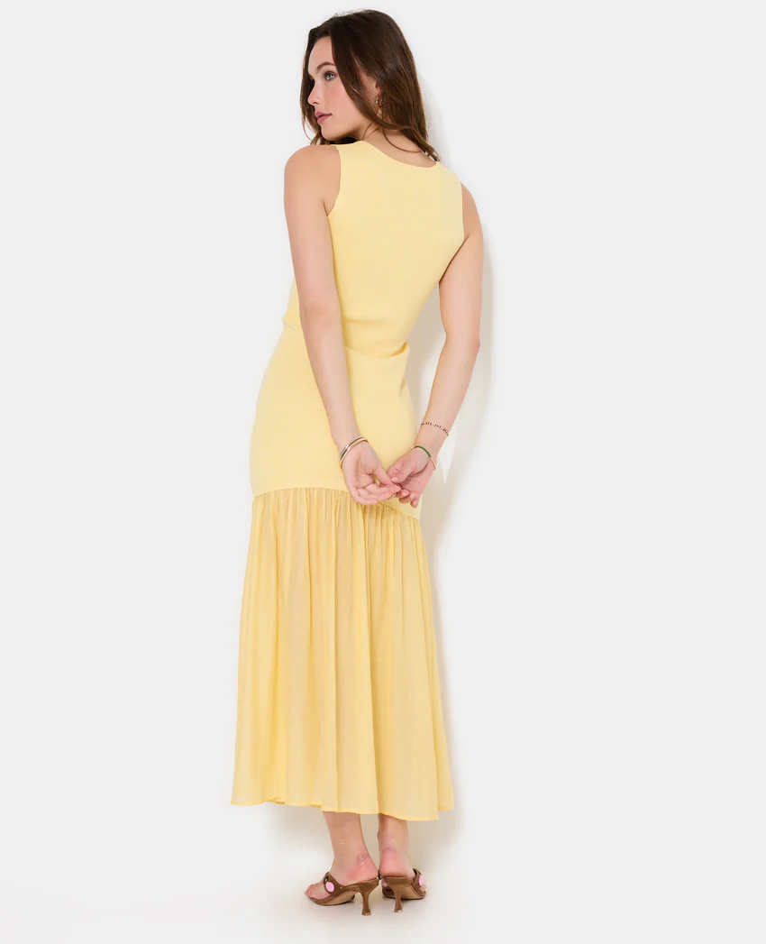 Pimkie Robe longue en maille avec volant tissu léger