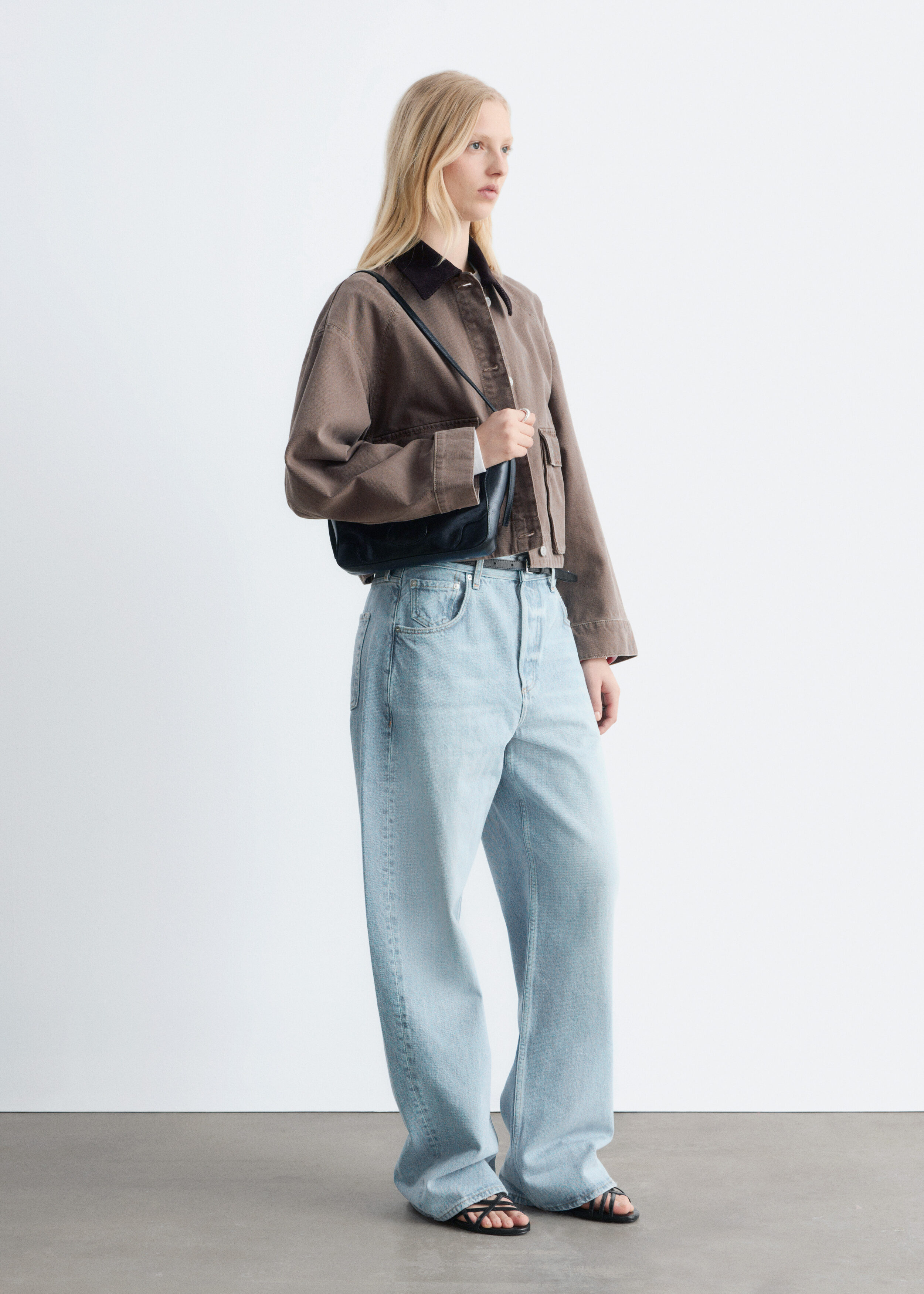& Other Stories SHORT CORD-COLLAR DENIM JACKET