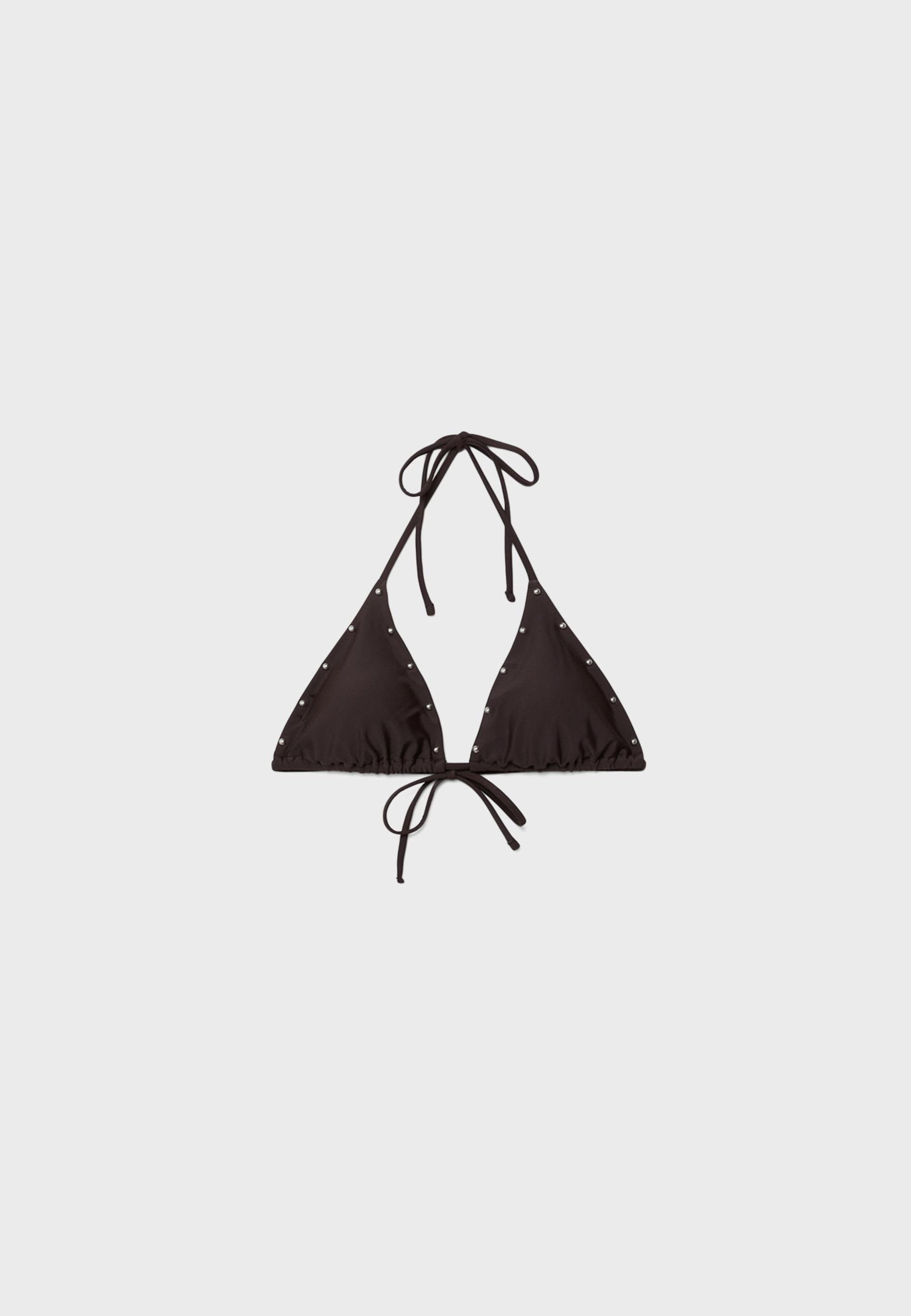 STUDDED TRIANGLE BIKINI TOP