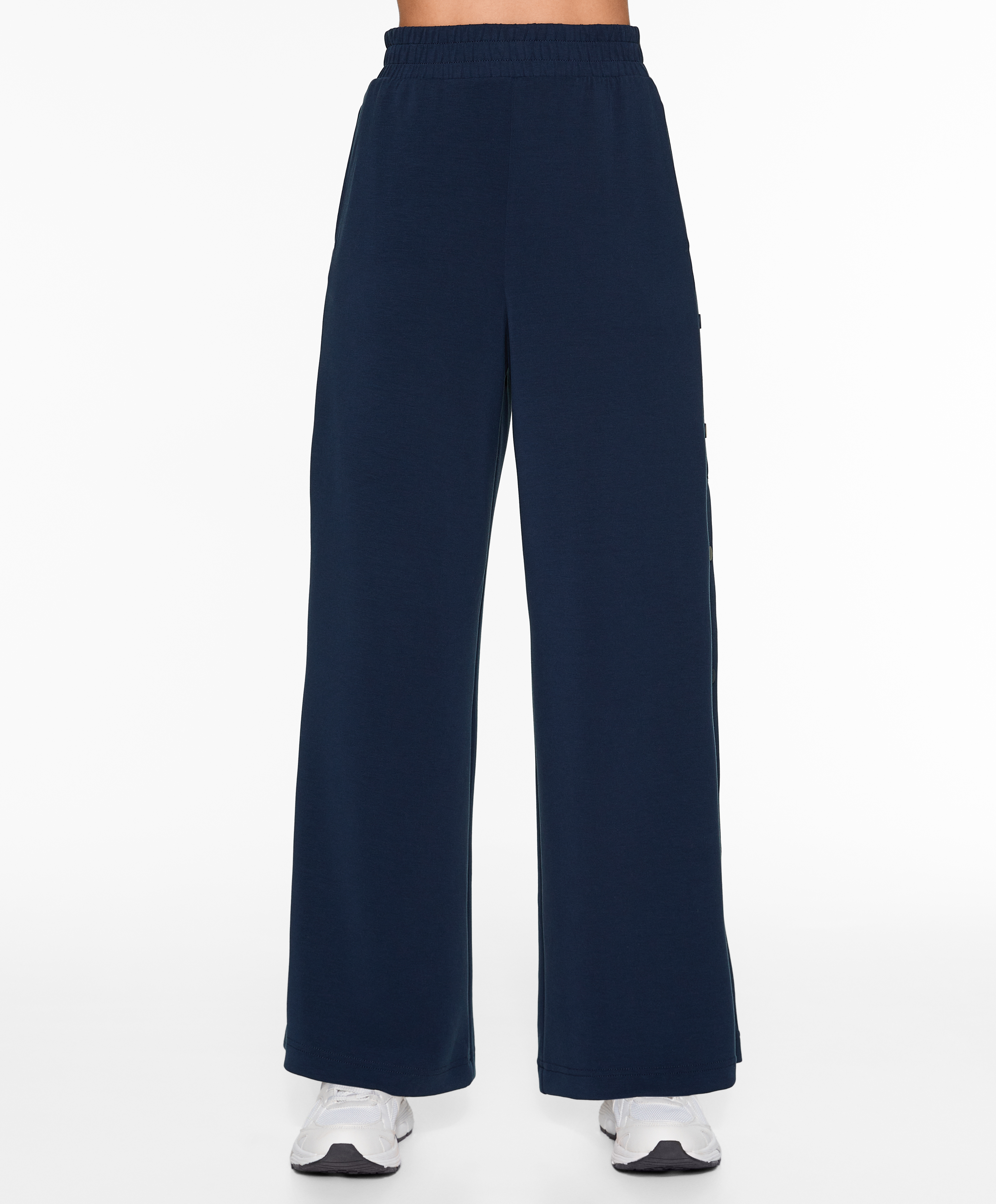 OYSHO Soft-touch wide, straight-leg trousers with modal and buttons