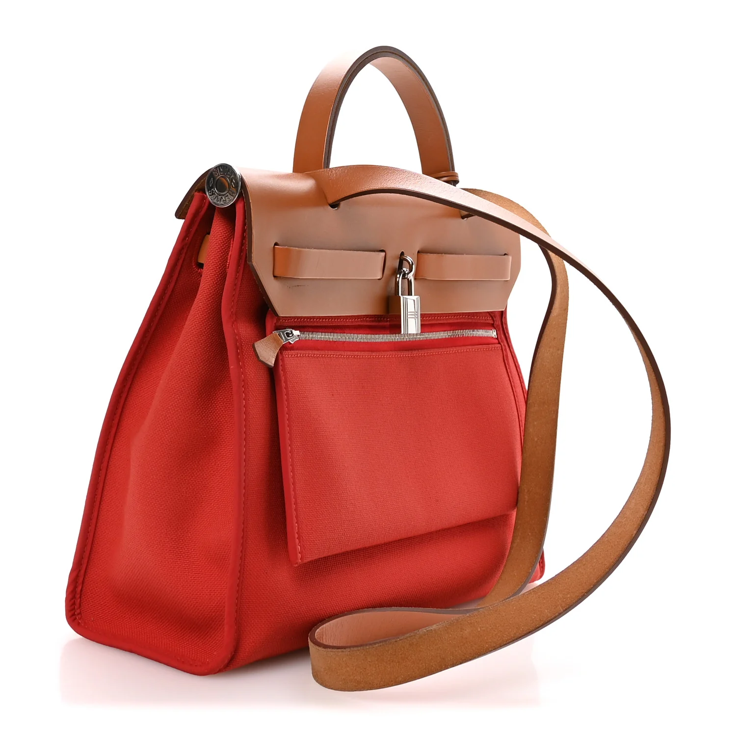 Vache Hunter Toile Herbag Zip 31 PM Rouge Tomate Natural - Top Club