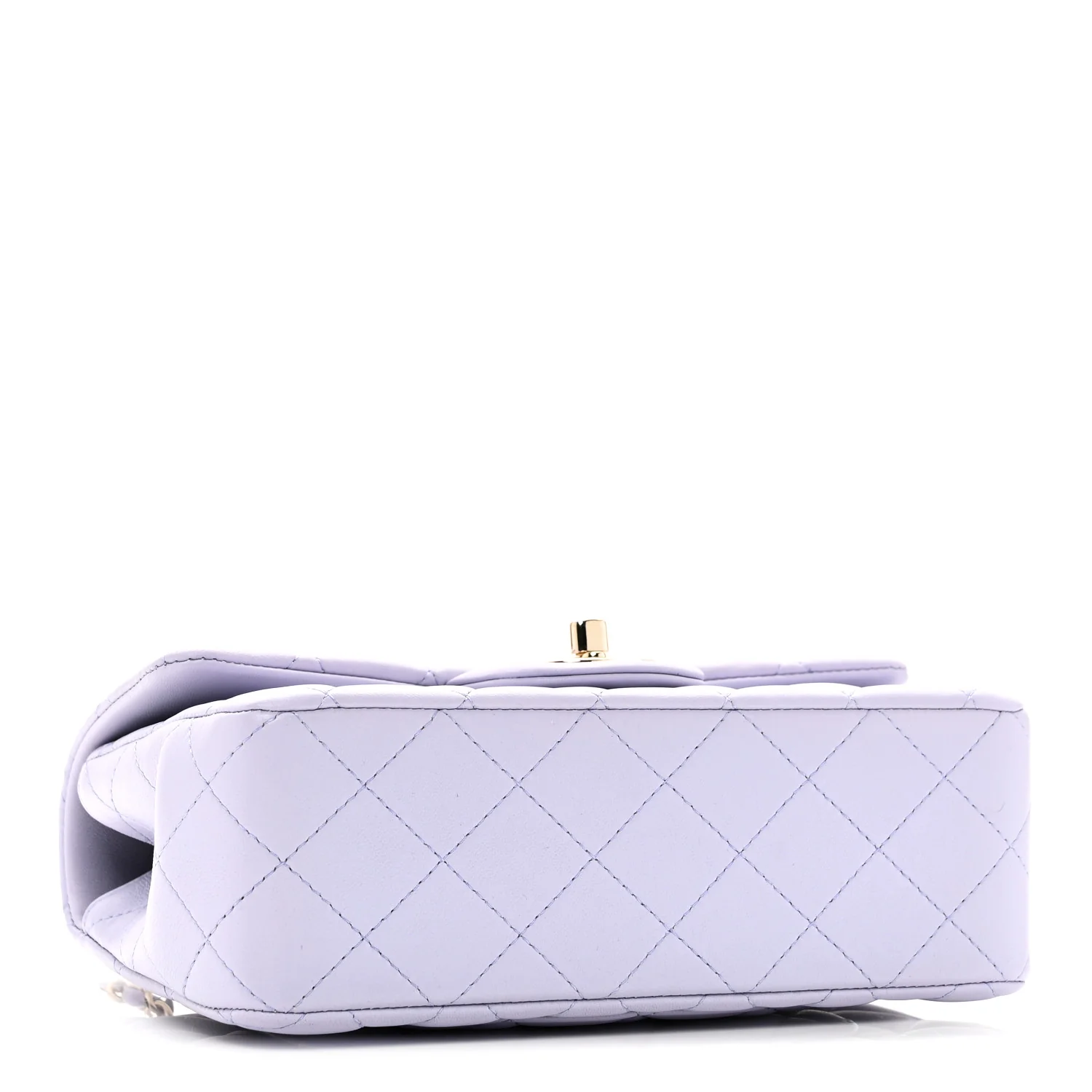 Lambskin Quilted Mini Top Handle Rectangular Flap Light Purple - Top Club