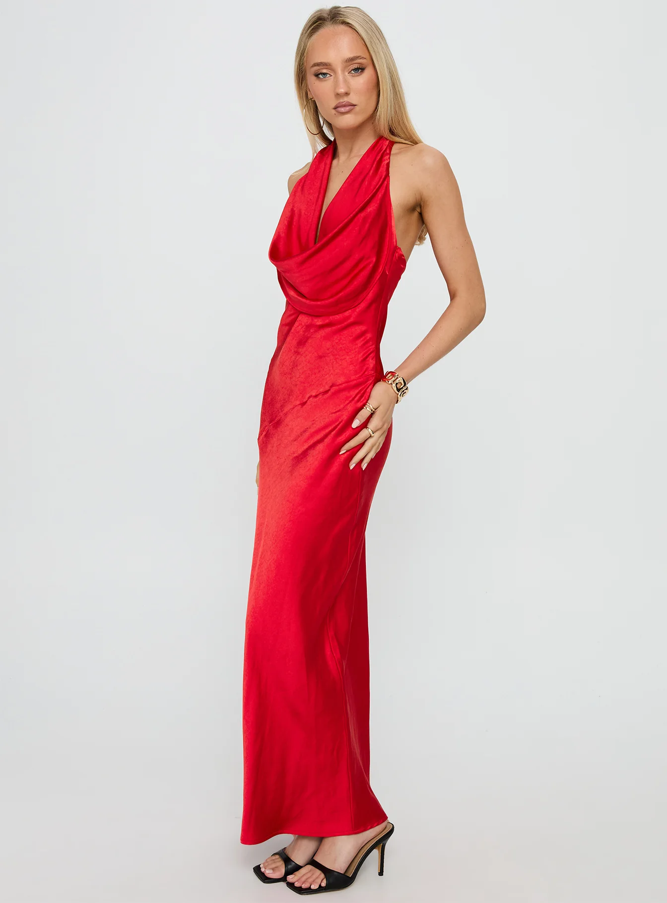 Big Deal Halter Maxi Dress Red