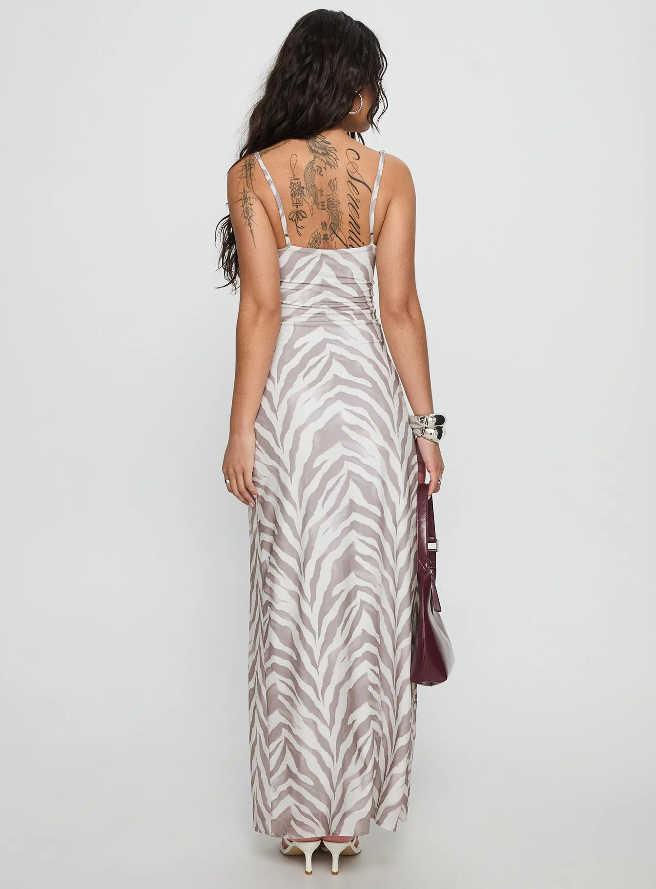 Kierra Mesh Maxi Dress Zebra