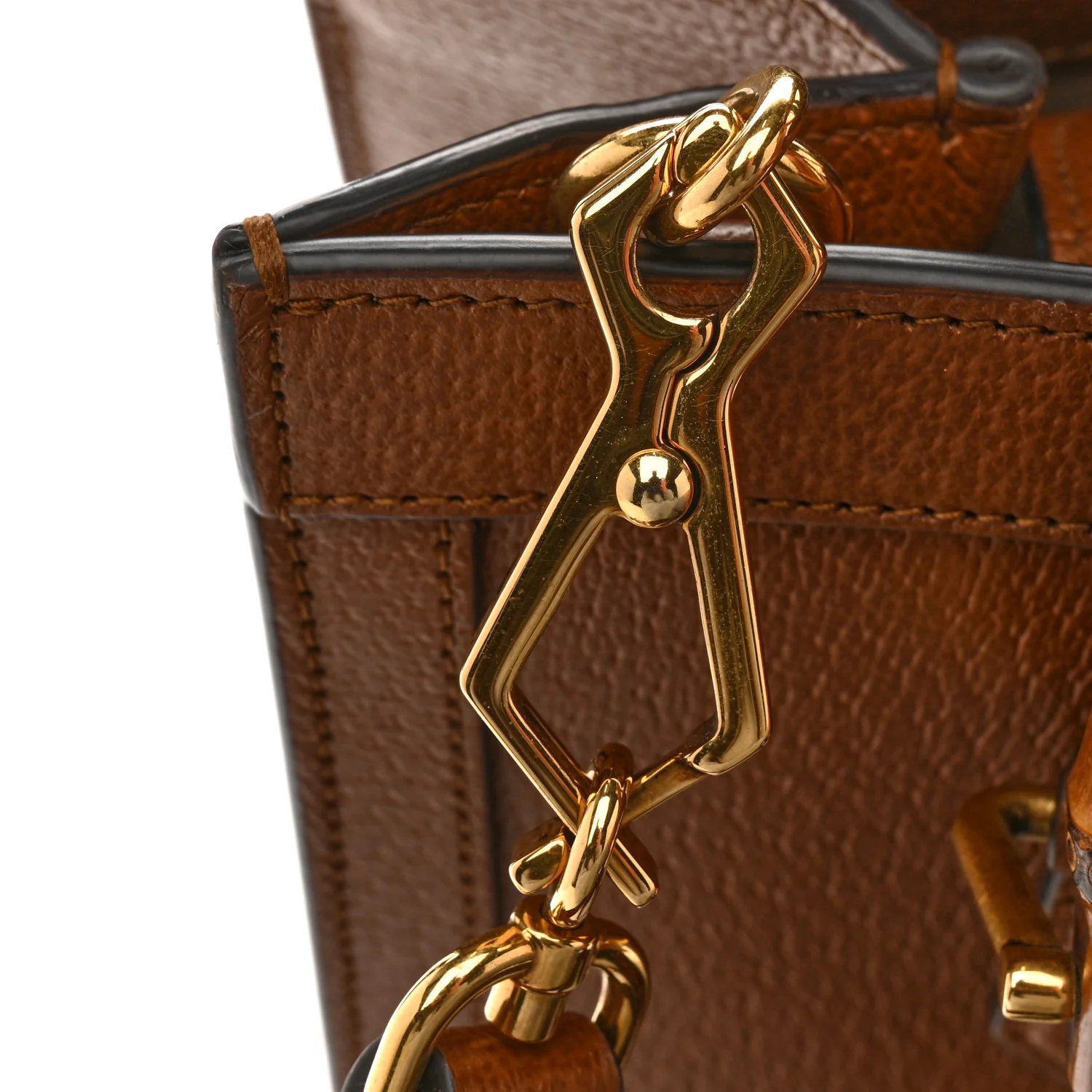 Textured Dollar Calfskin Web Small Diana Tote Bag Cuir Black - Top Club