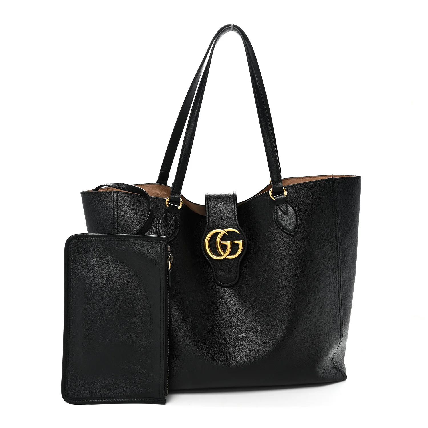 New Sakai Calfskin Lux Medium Dahlia Tote  Black - Top Club