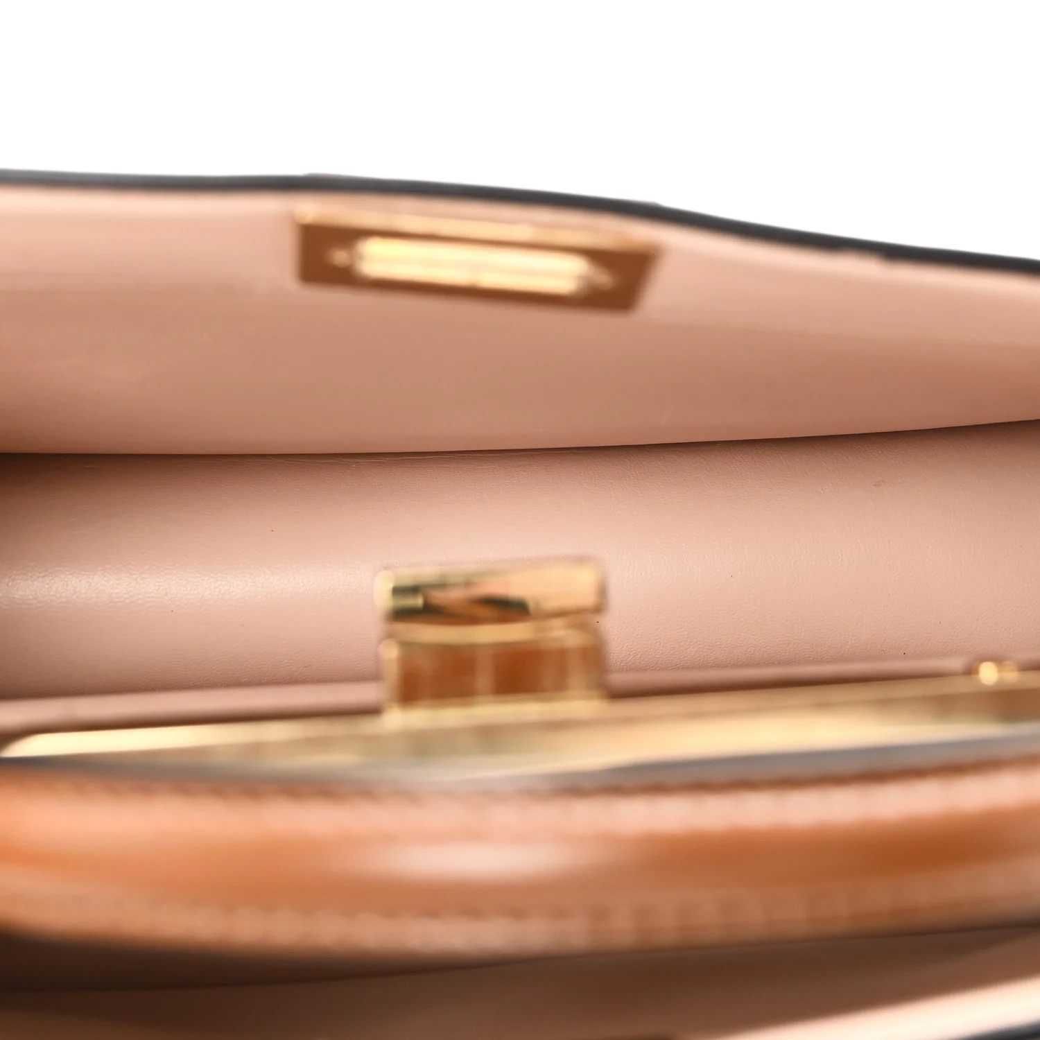 Vitello King Luxor Shiny Nappa Medium Peekaboo I SEE U East West Satchel Brandy Light Rose - Top Club
