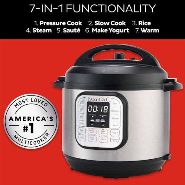 Instant Pot DUO80 8 Qt 7-in-1 Multi-Purpose Programmable Pressure Cooker