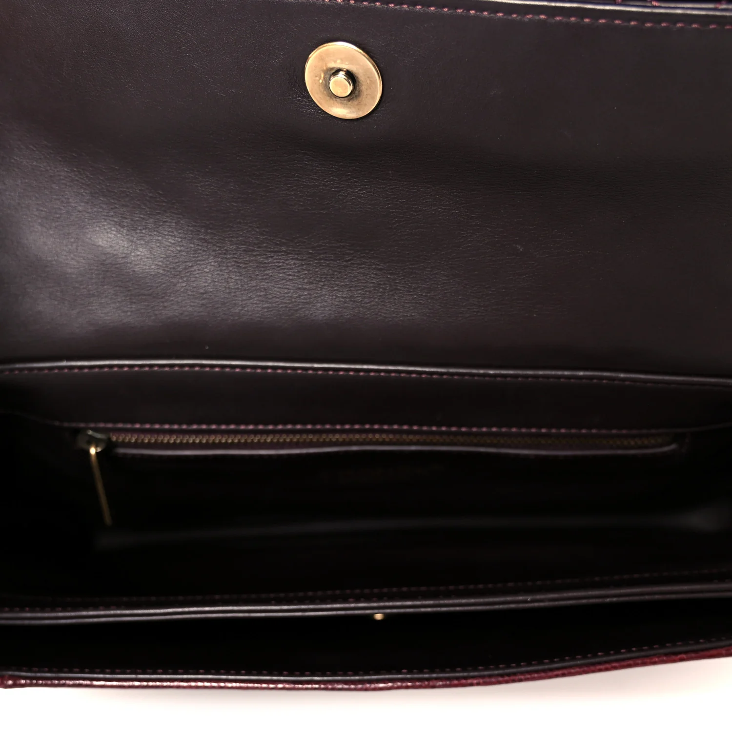 Lizard Lambskin Quilted Large Perfect Edge Flap Burgundy - Top Club