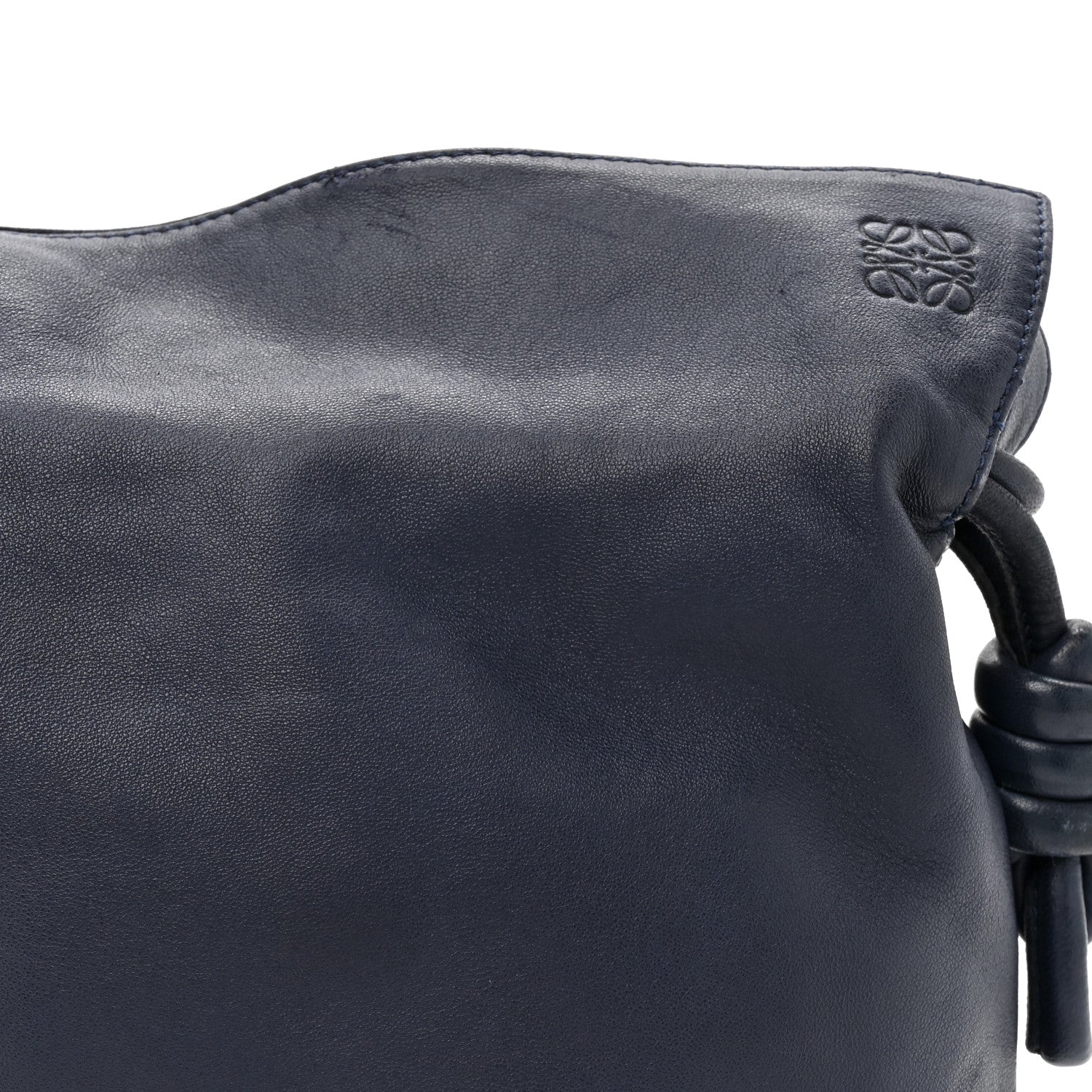 Calfskin Mini Flamenco Knot Clutch Abyss Blue - Top Club