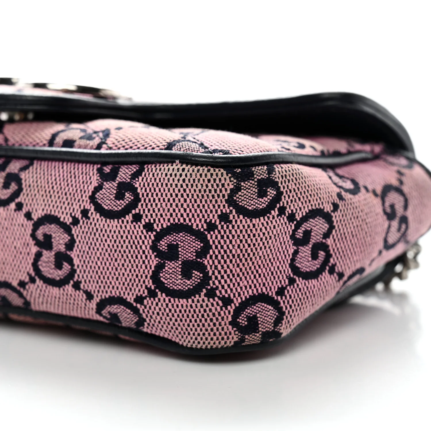 Monogram Multicolor Matelasse Diagonal Super Mini GG Marmont Shoulder Bag Pink Blue - Top Club
