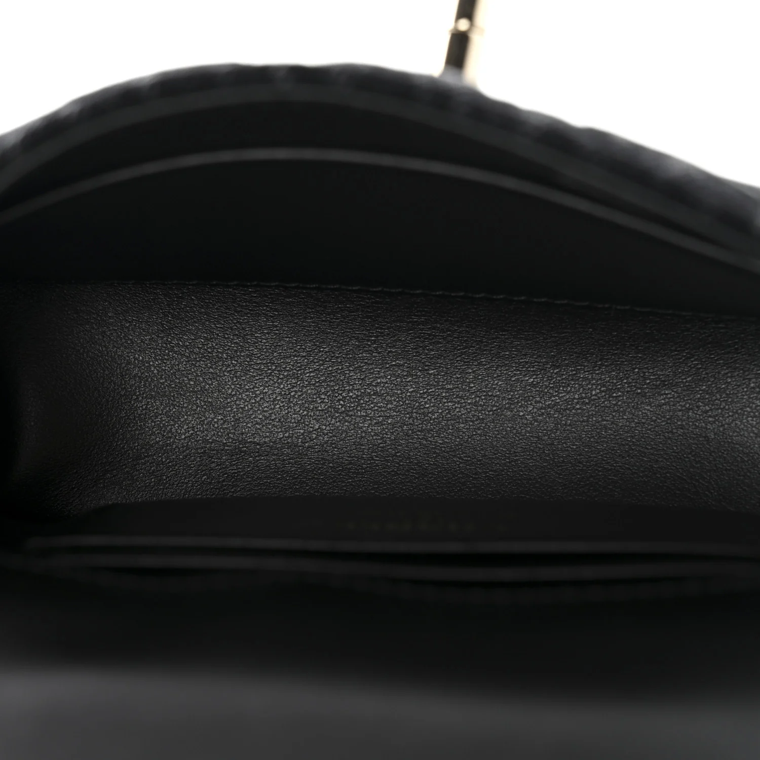 Washed Denim Quilted Coco Handle Clutch With Chain Black - Top Club