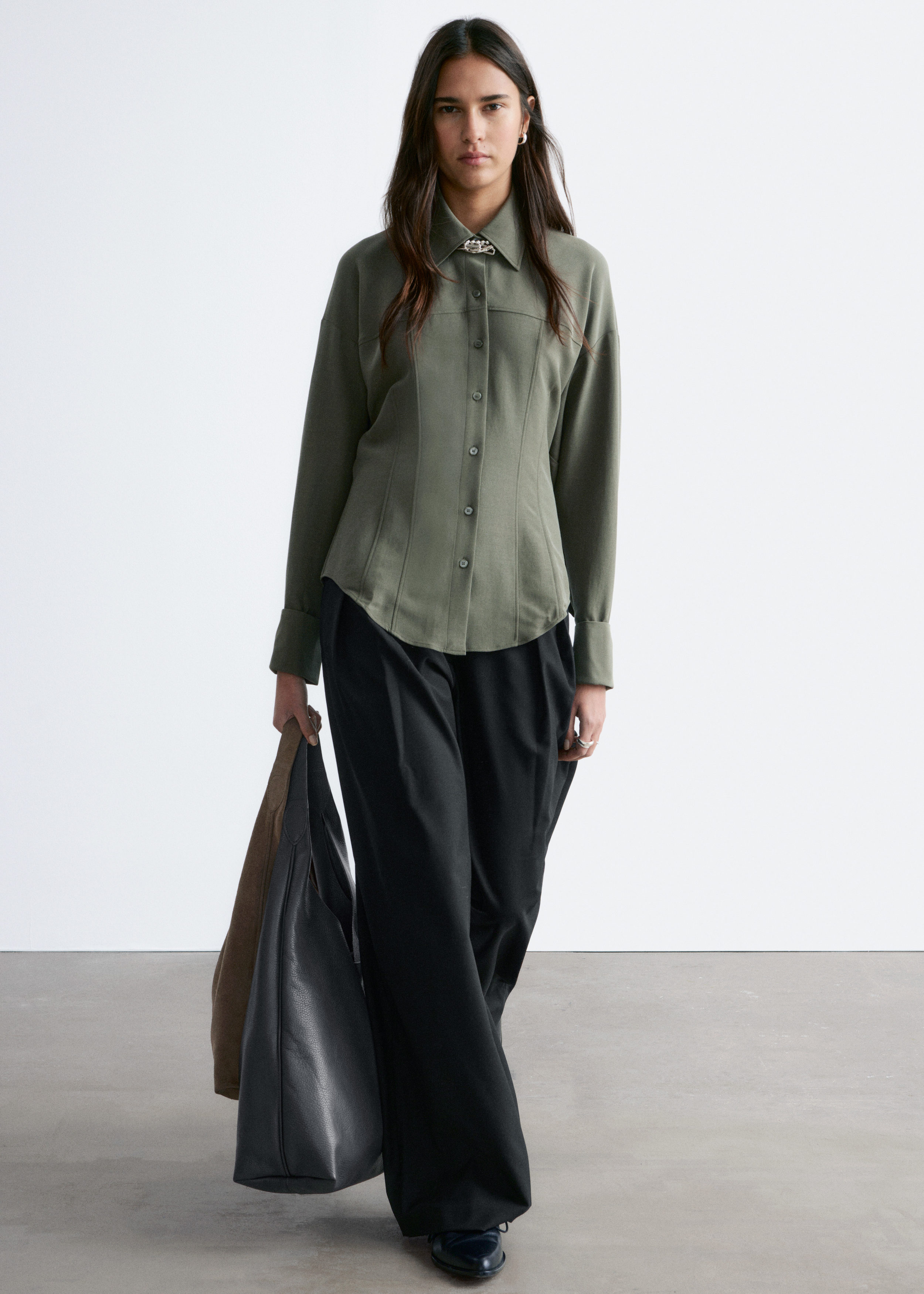& Other Stories BALLOON-SLEEVED TAPERED SHIRT
