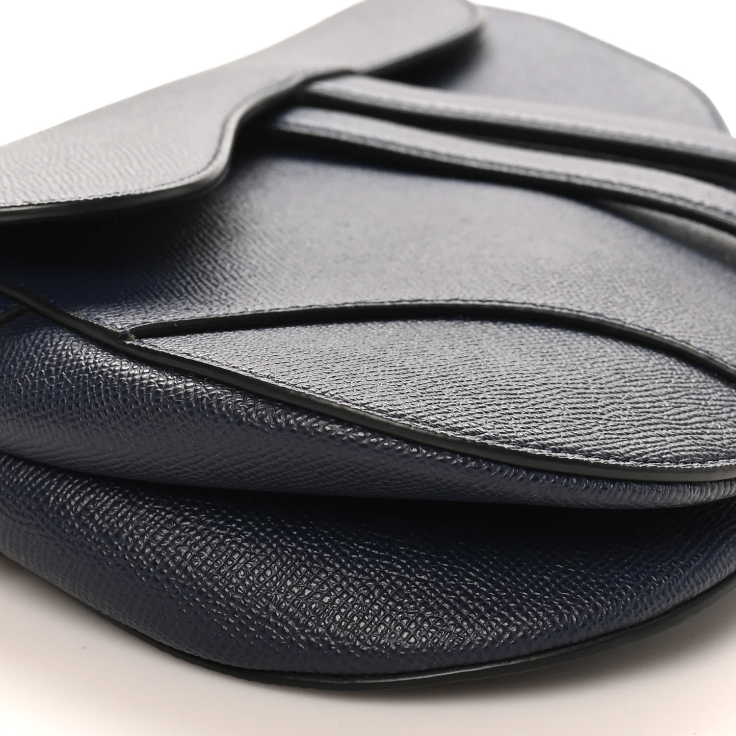 Grained Calfskin Saddle Bag Navy - Top Club