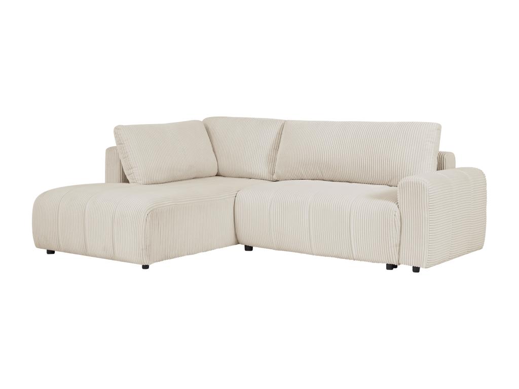 Sofá cama rinconera izquierda en tela de pana beige