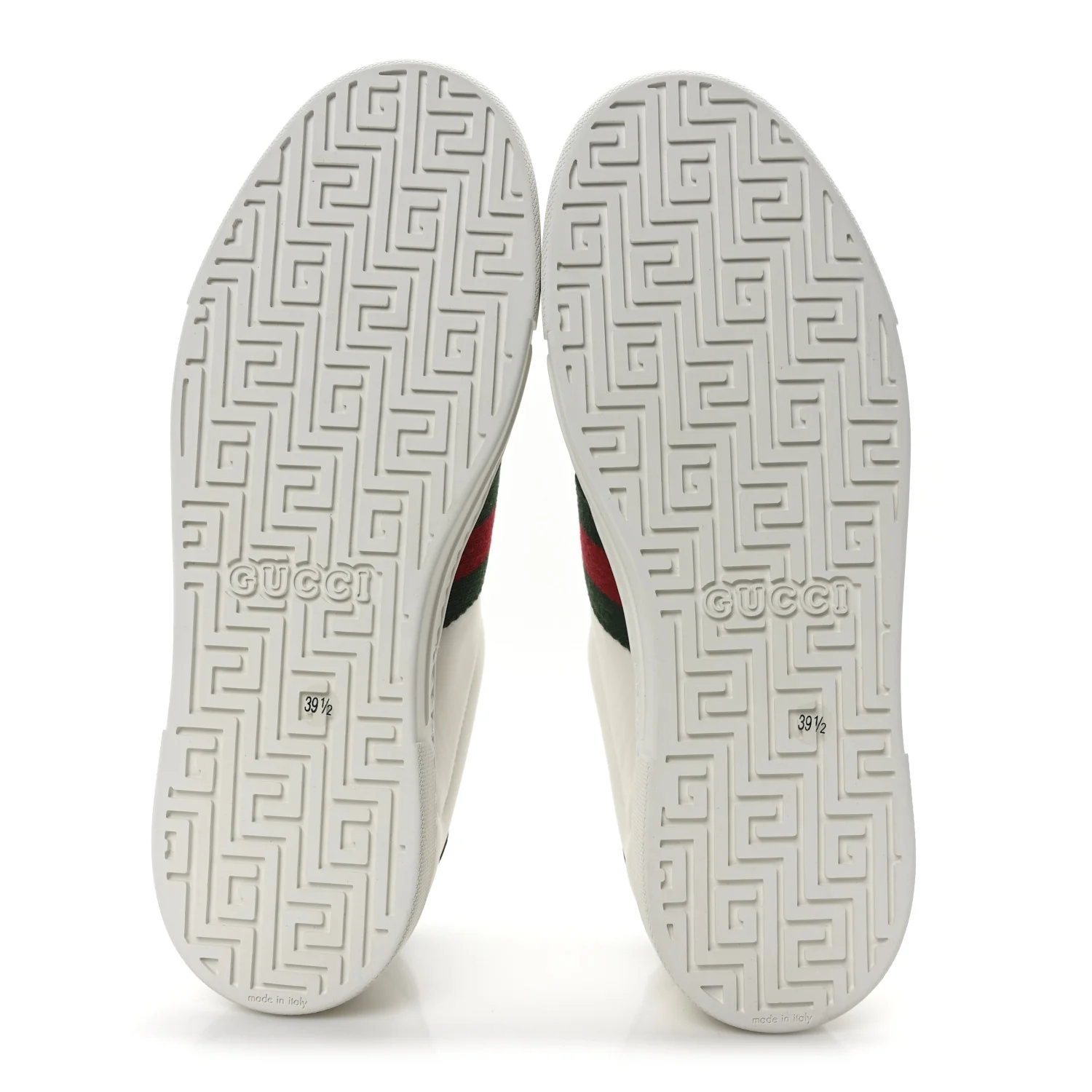 Calfskin Crocodile Web Womens Ace Sneakers 39.5 White Green - Top Club