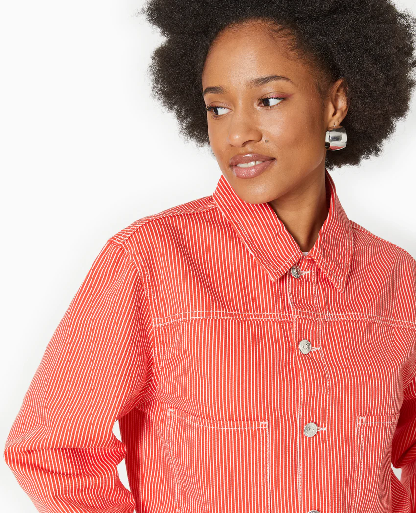 Pimkie Veste courte en toile avec fines rayures