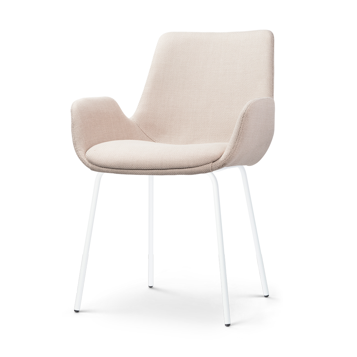 Eetkamerstoel Nora-Eef beige - wit onderstel