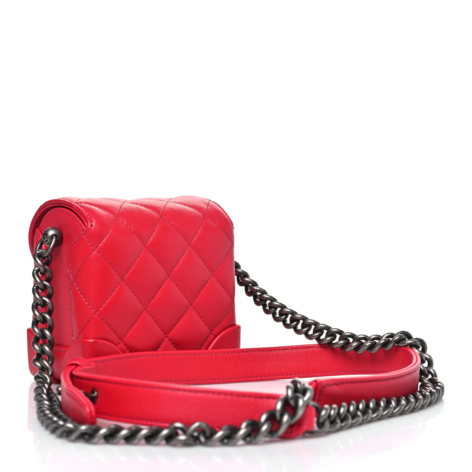 Lambskin Quilted Trunk Bag Pink - Top Club