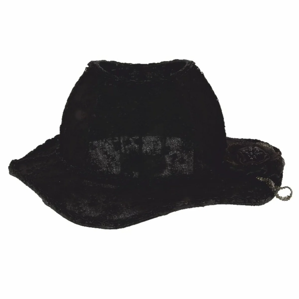 Baroque lampshade in women's hat shape black 38 cm - Baroque decoration