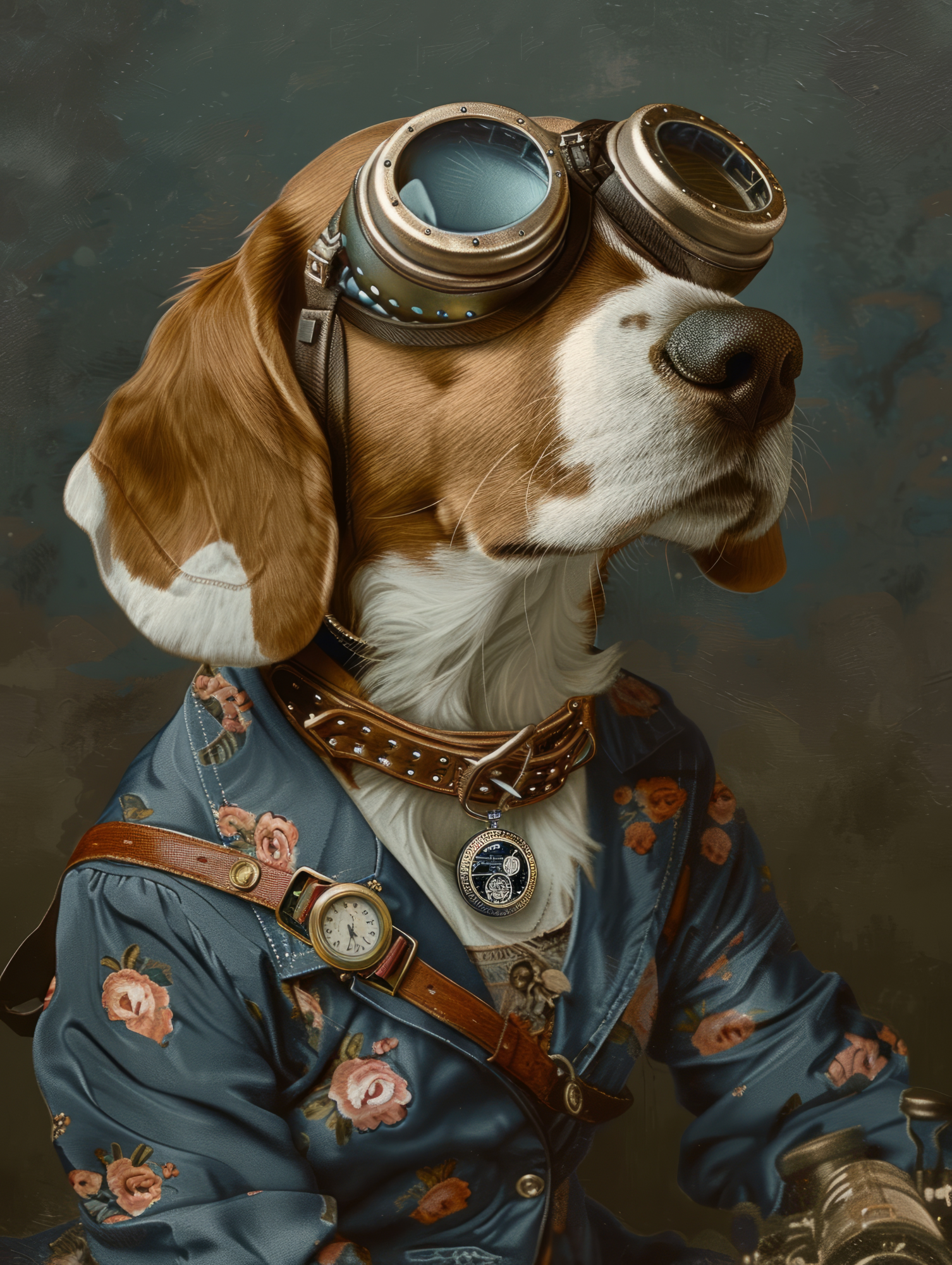Canvas schilderij van een Beagle 100x200 cm