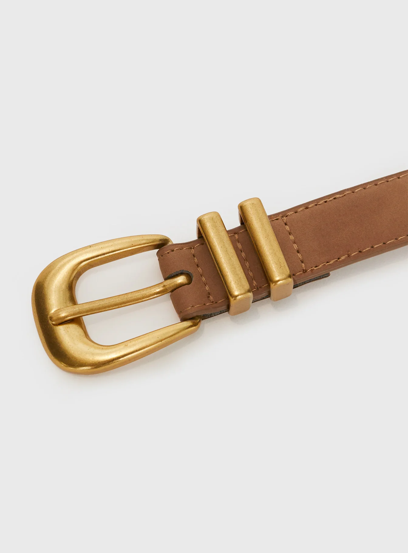 Duncani Faux Suede Belt Brown/Gold