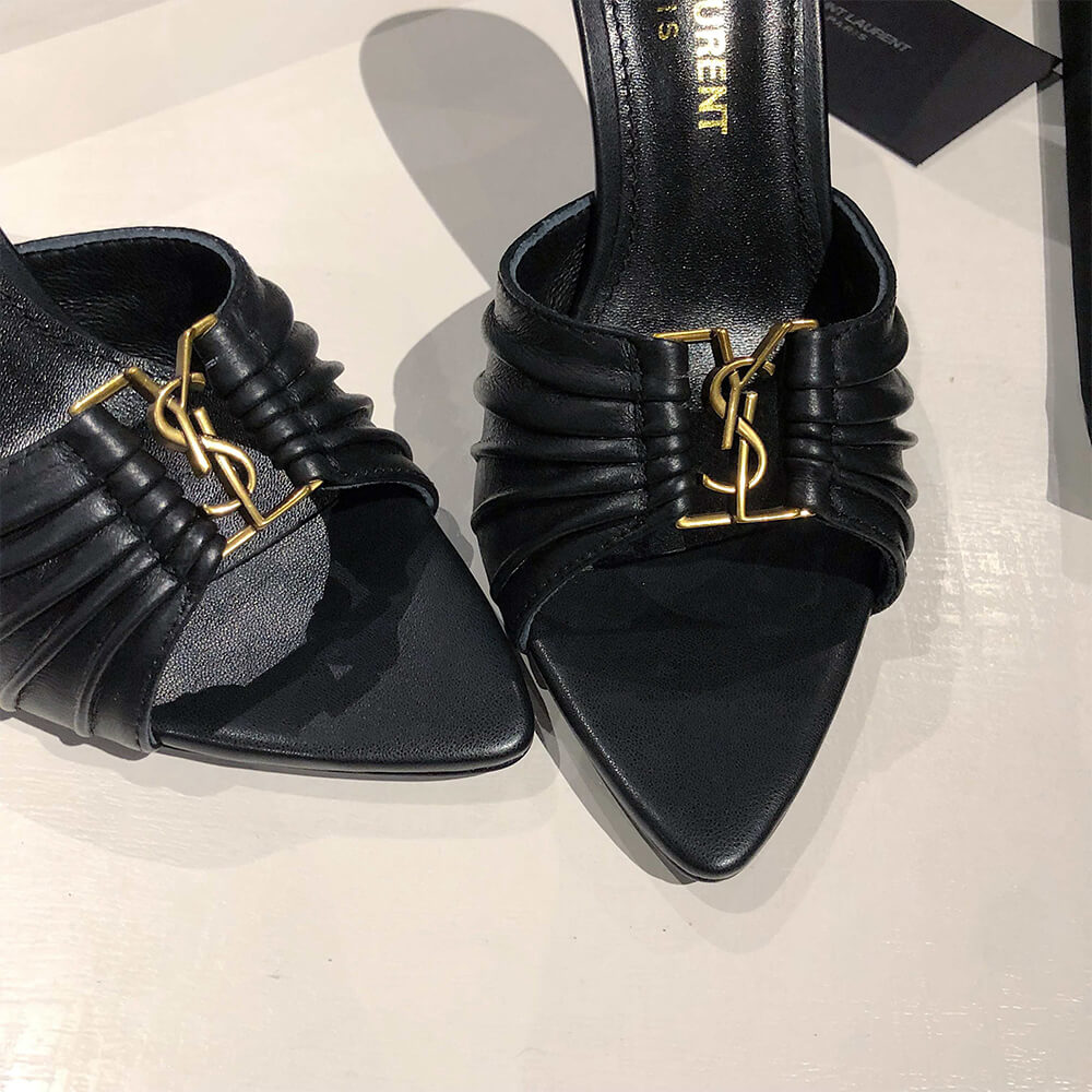 YSL  BABYLONE MULES IN SMOOTH LEATHER - Top Club