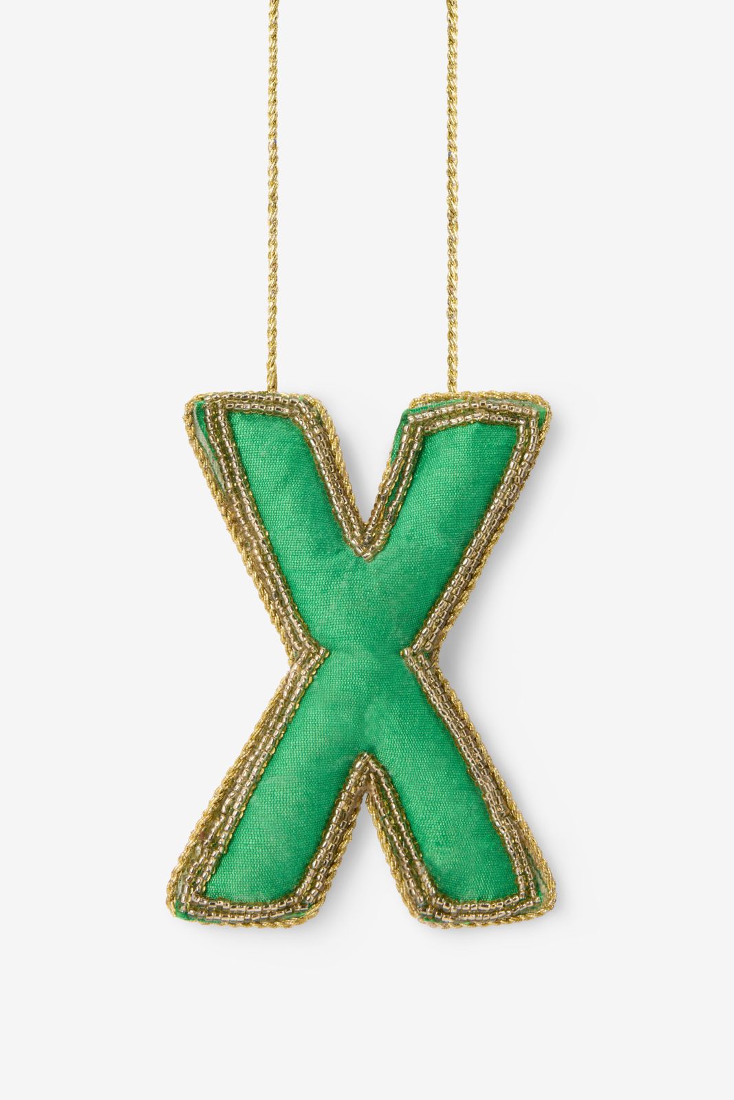 Groene kersthanger letter X
