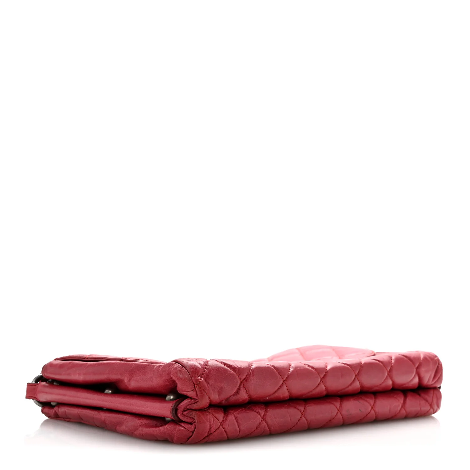 Glazed Calfskin Quilted Soft Boy Flap Red - Top Club