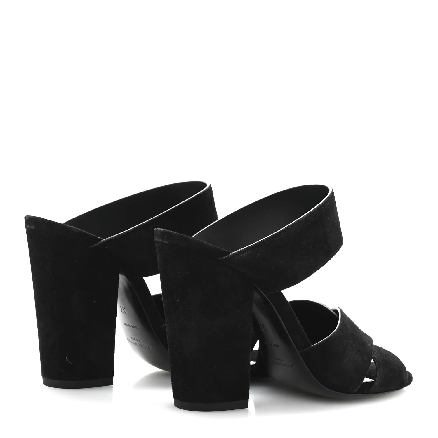 Suede Oak 100 Mule Sandals 37 Black - Top Club