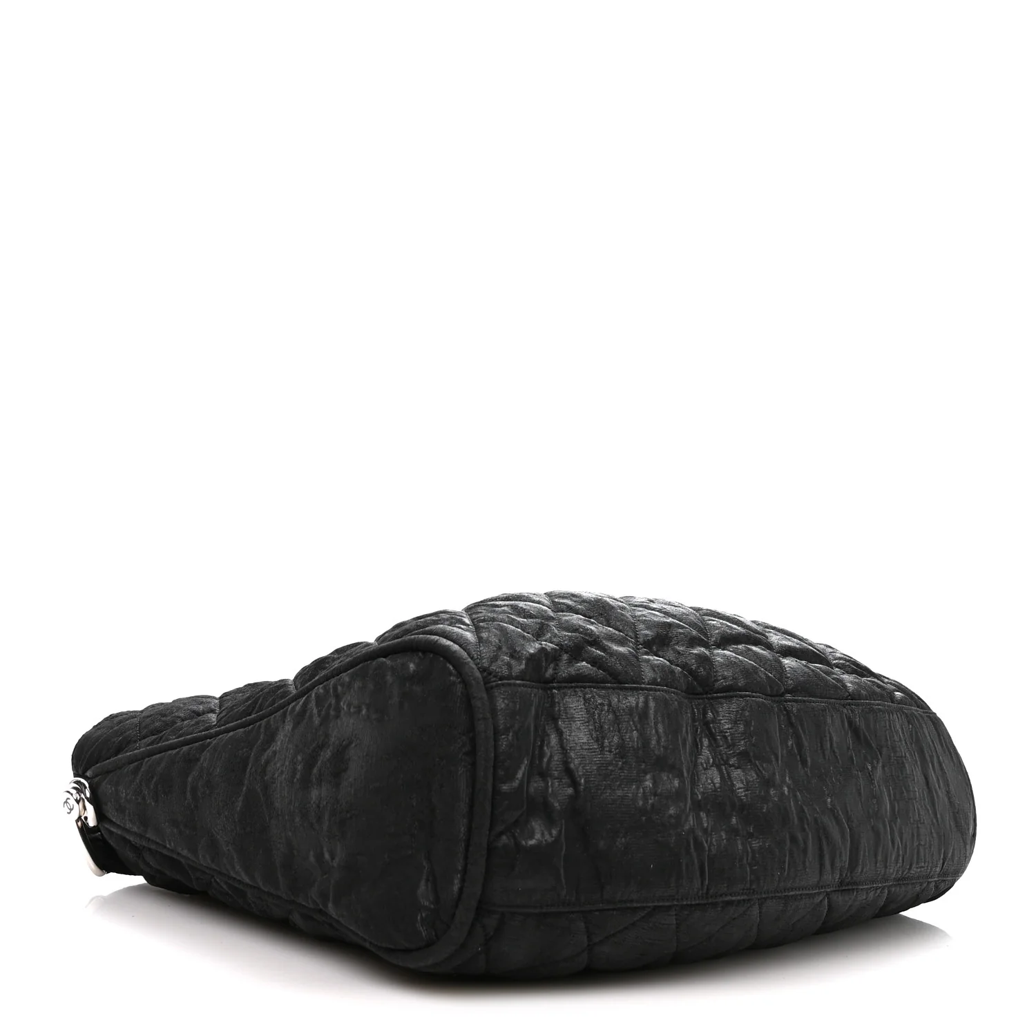 Crinkled Coated Canvas Le Marais Hobo Black - Top Club