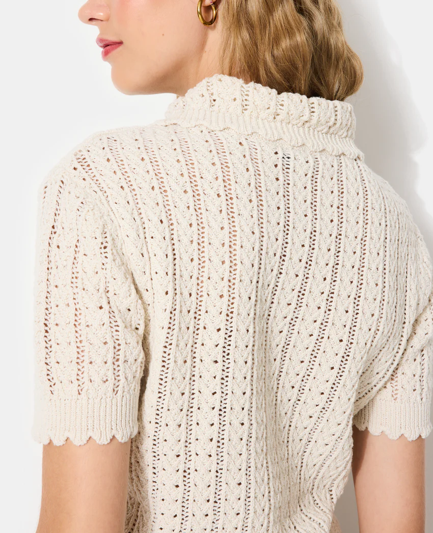 Pimkie Pull manches courtes maille fantaisie et ajourée
