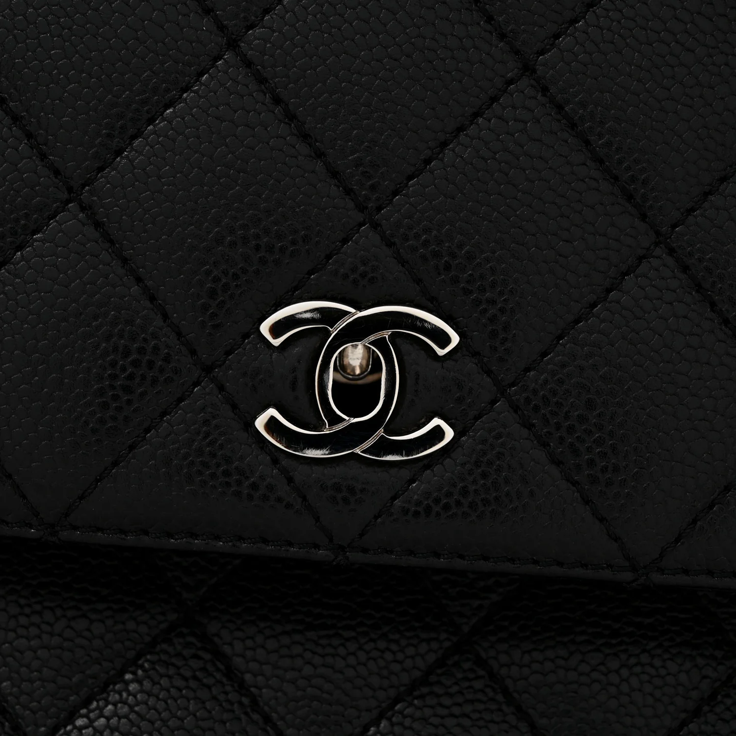 Caviar Quilted Jumbo Kelly Flap Black - Top Club