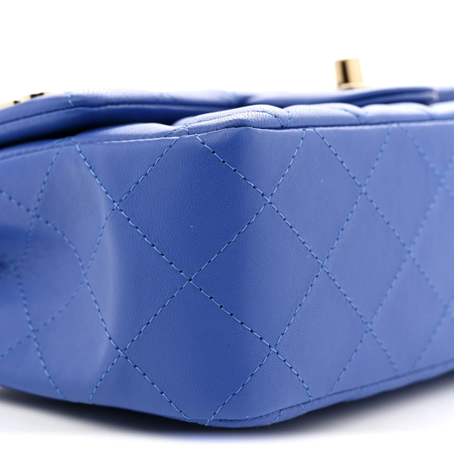 Lambskin Quilted Mini Hollywood Charms Rectangular Flap Blue - Top Club