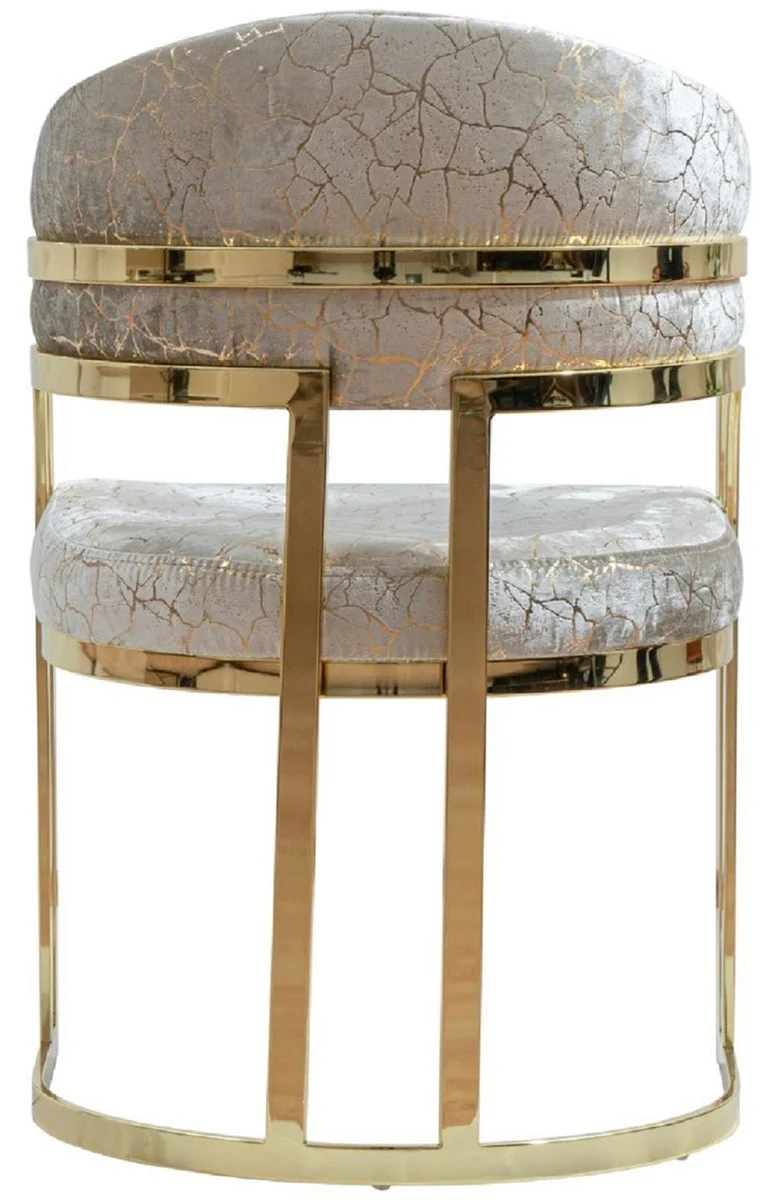 Luxury dining room chair with armrests silver / gold H. 88 cm