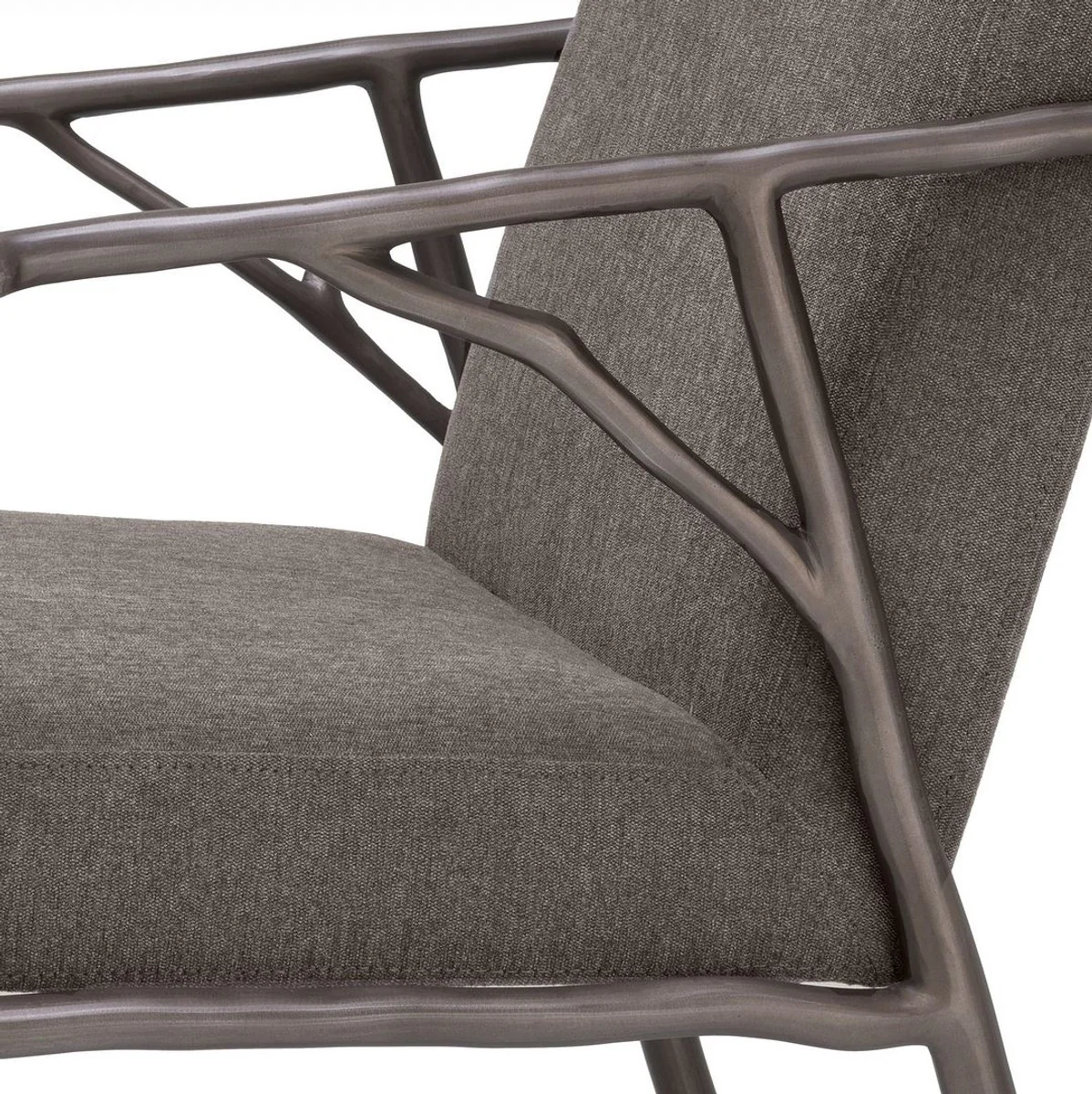 Luxury dining room chair gray brown / bronze 56 x 61 x H. 83 cm - Elegant kitchen chair with armrests - Luxury dining room furniture
