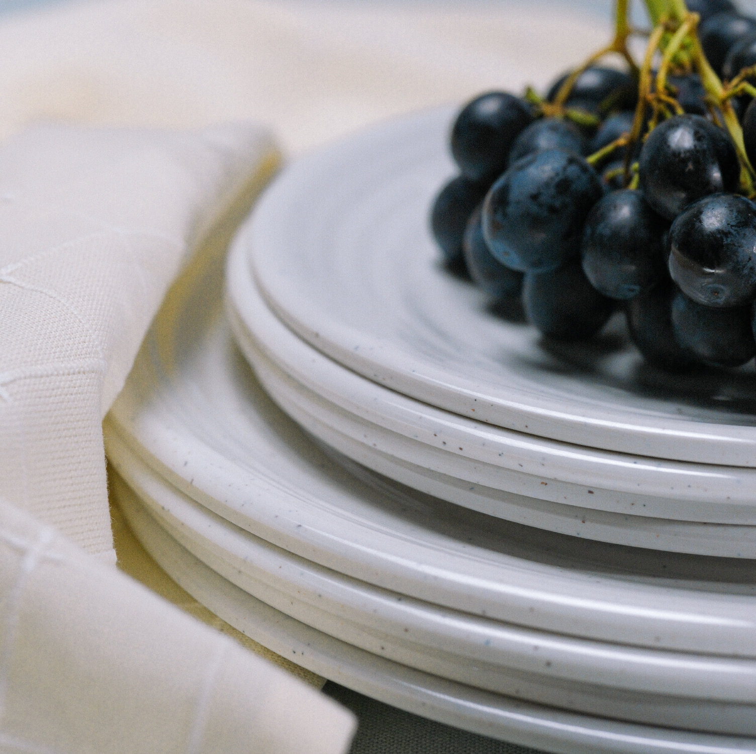 Servies Melamine granite pearl - set vans 12