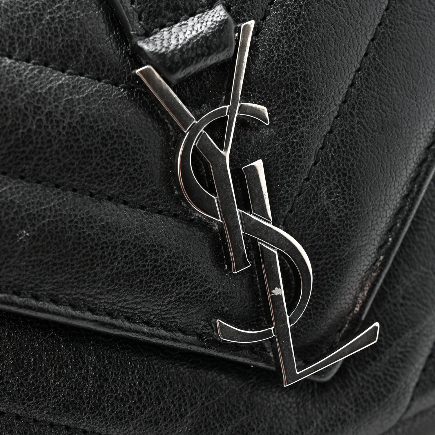 Sheepskin Matelasse Chevron Monogram Mini College Bag Black - Top Club