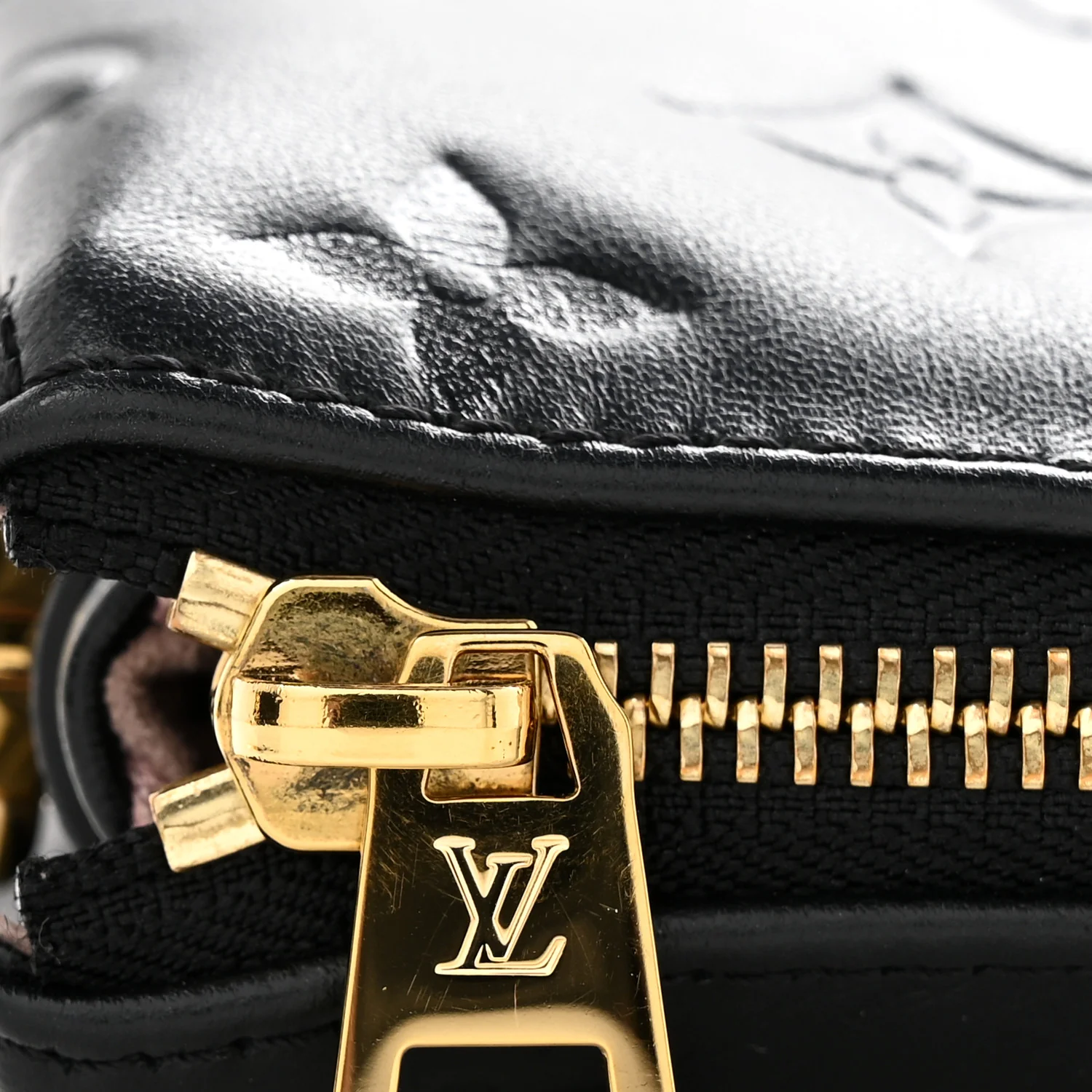 Lambskin Embossed Monogram Coussin PM Black - Top Club