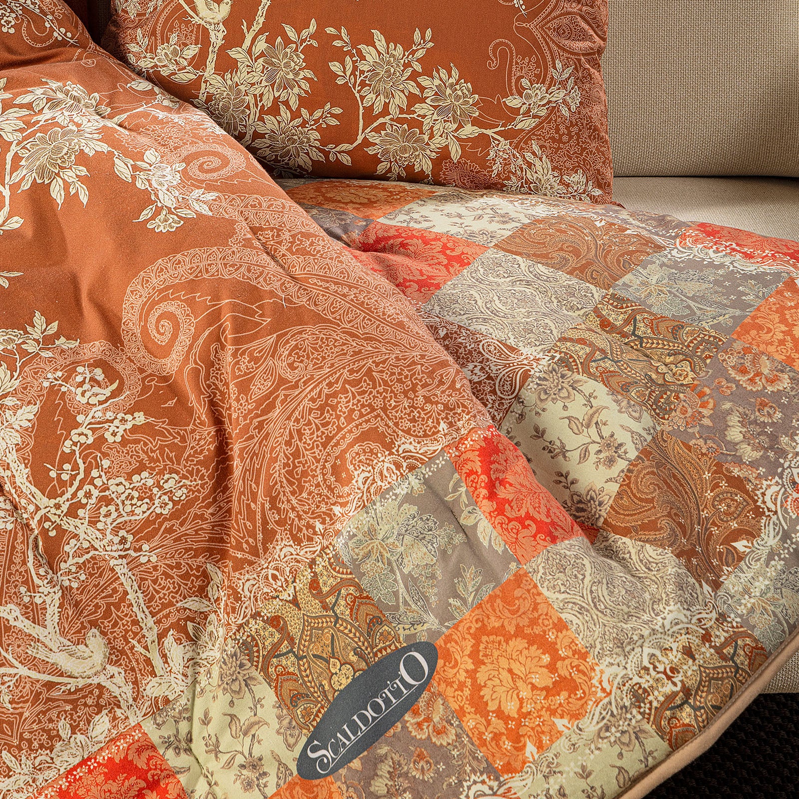 Plaid Scaldotto In Cotone Pettinato Berry Cm. 130X170 Ambra Caleffi