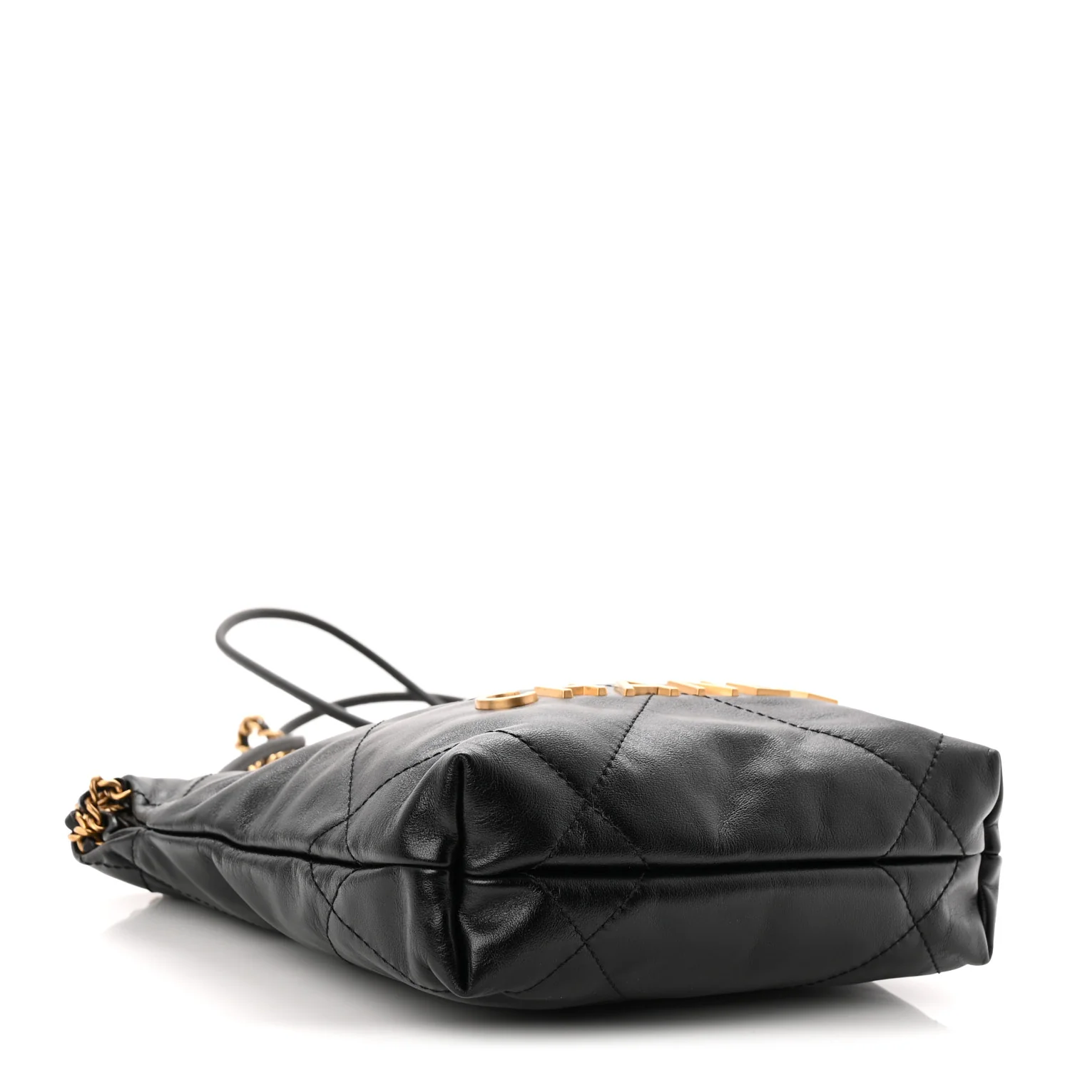 Shiny Calfskin Quilted Mini Chanel 22 Black - Top Club