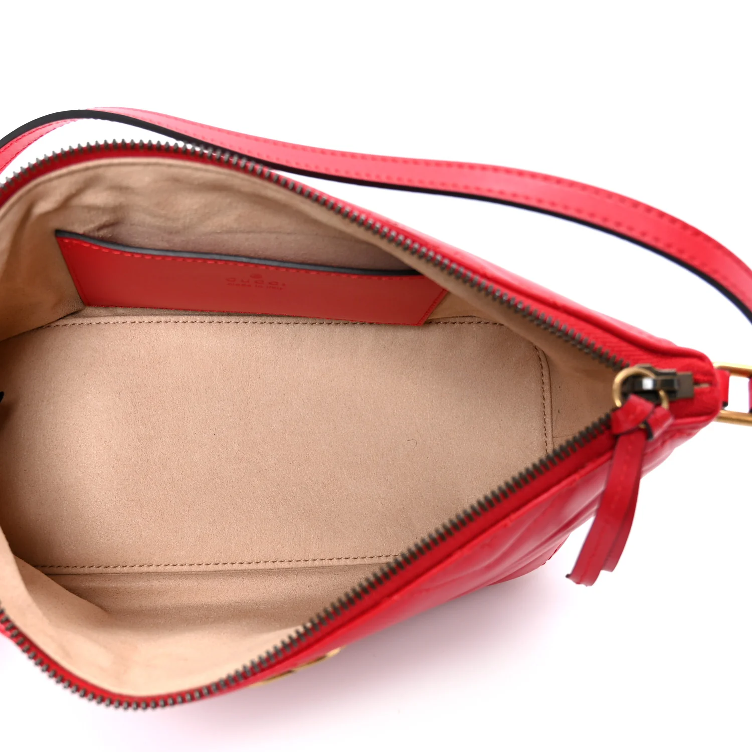Calfskin Matelasse Chevron GG Marmont Sling Shoulder Bag Rosso - Top Club