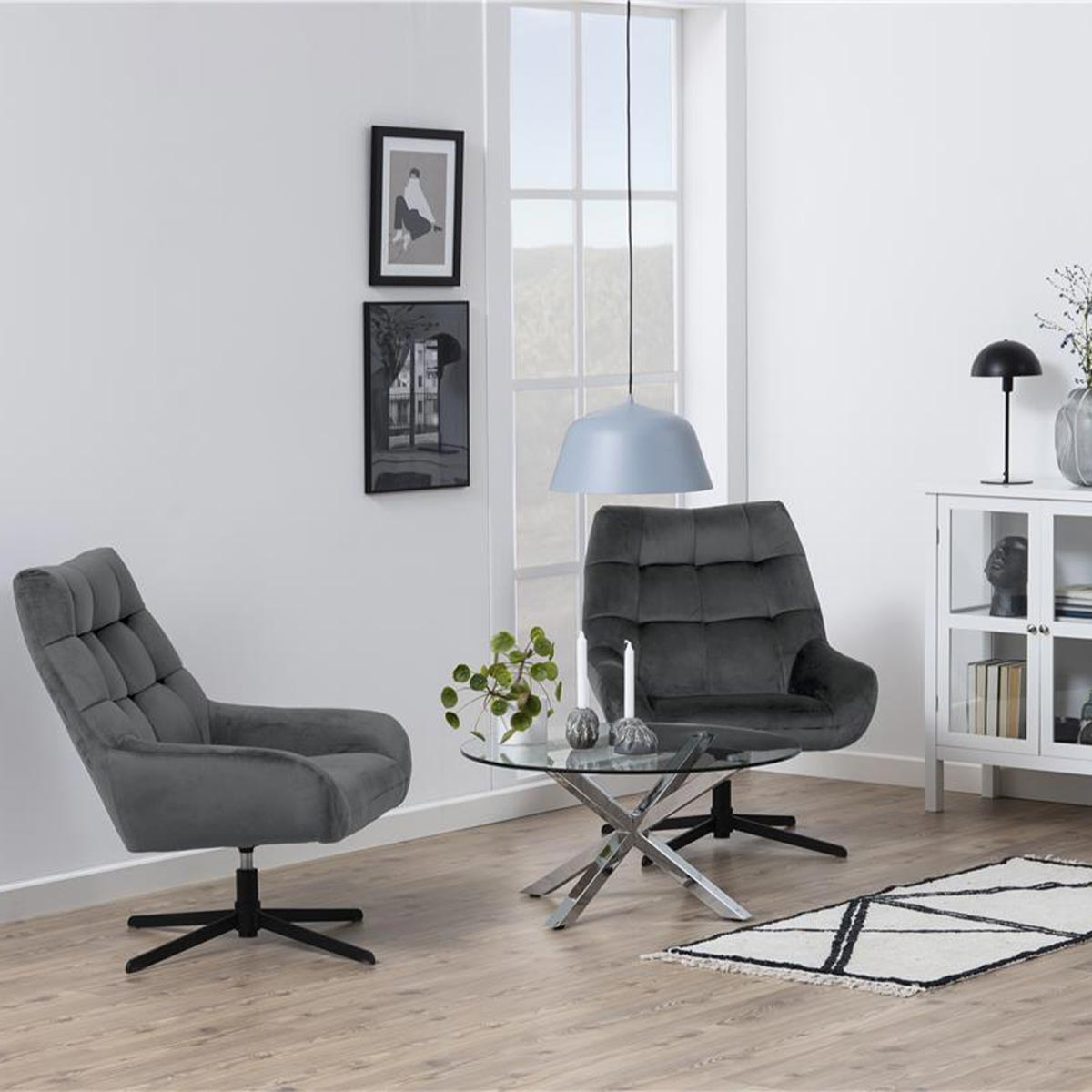 Fauteuil Niek draaibaar Donkergrijs