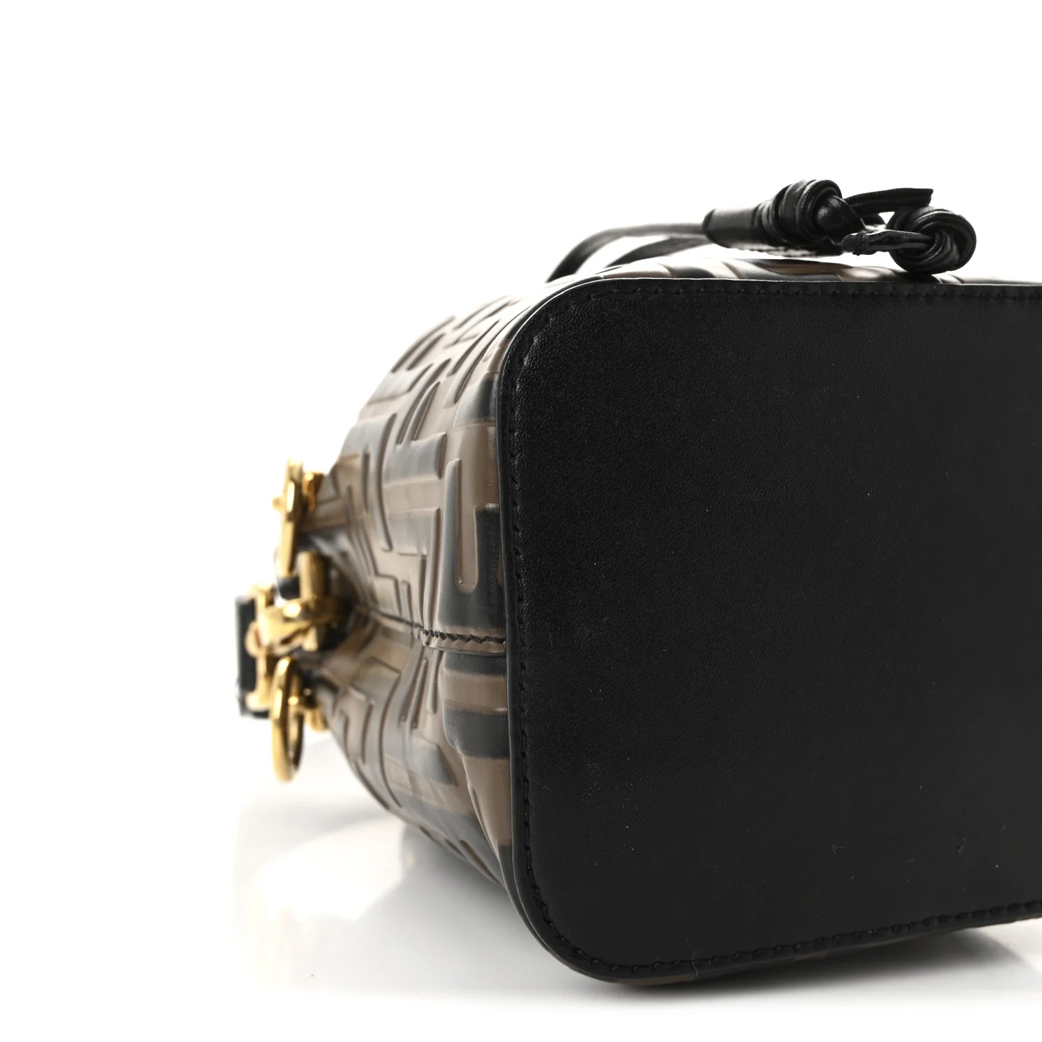 Vitello Liberty F is Fendi Bi-Color FF 1974 Embossed Mini Mon Tresor Bucket Bag Maya Black - Top Club