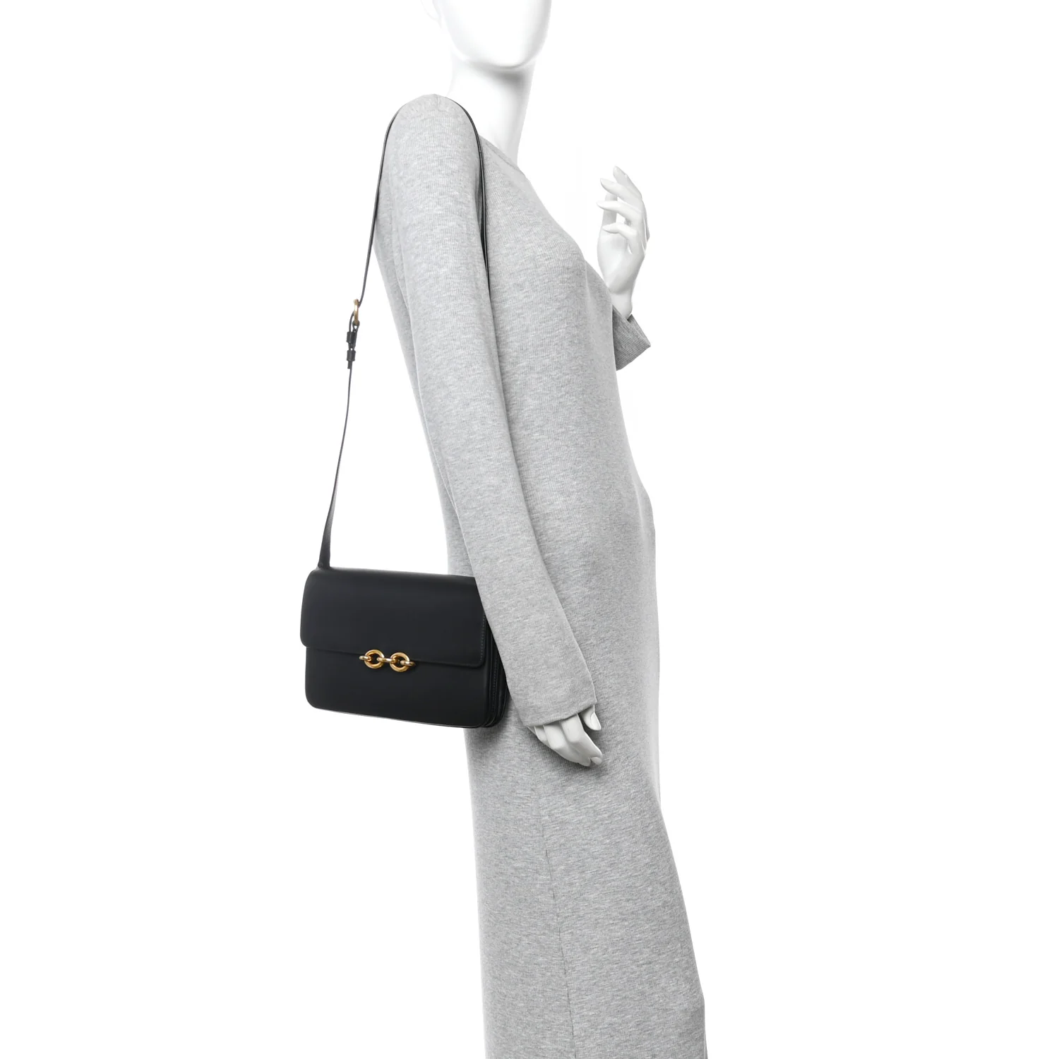 Smooth Calfskin Le Maillon Satchel Black