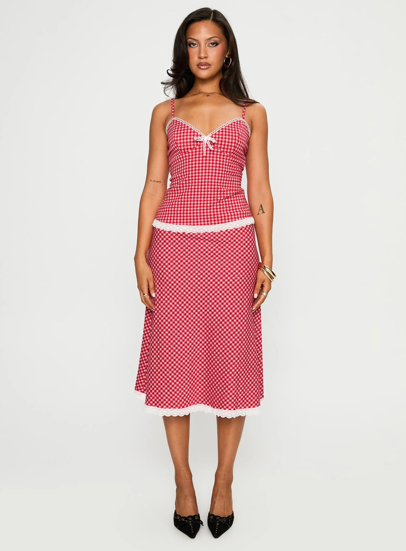 Love In London Set Red Check