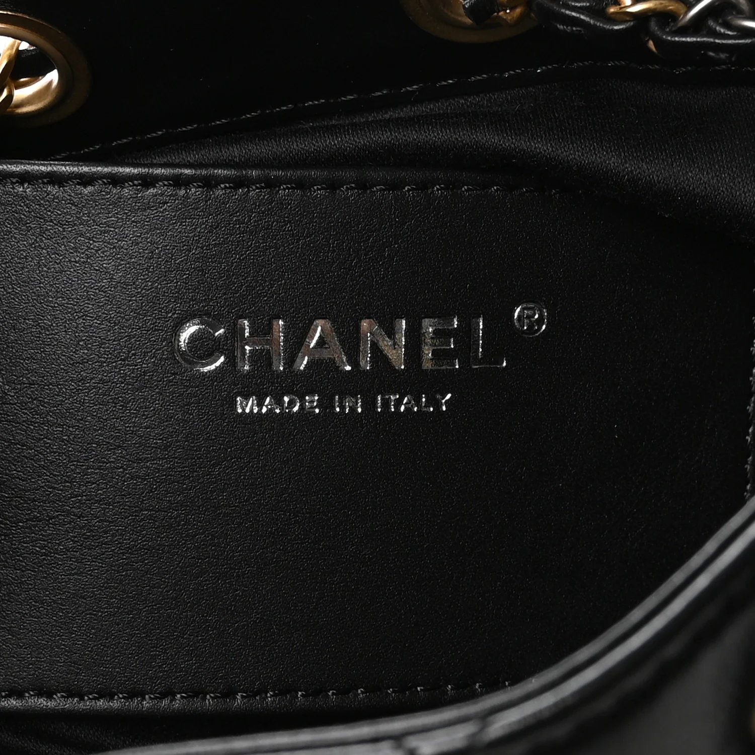 Shiny Crumpled Calfskin Quilted Mini Chanel 25 Handbag Black - Top Club