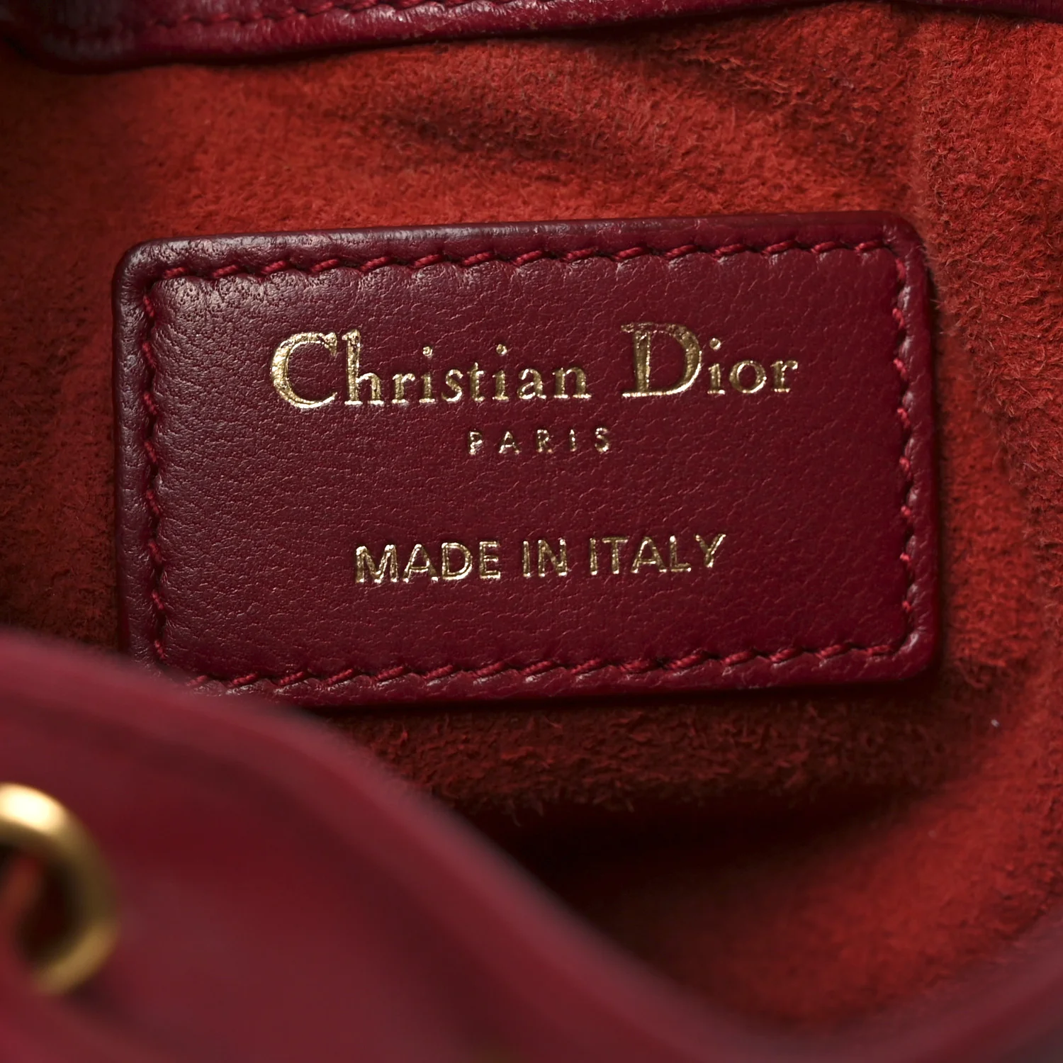 Lambskin Cannage Miss Dior Bucket Bag Cherry Red - Top Club