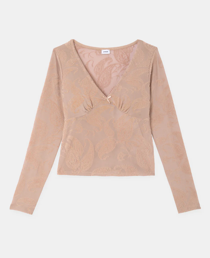 Pimkie Top en résille avec motif cachemire en velours